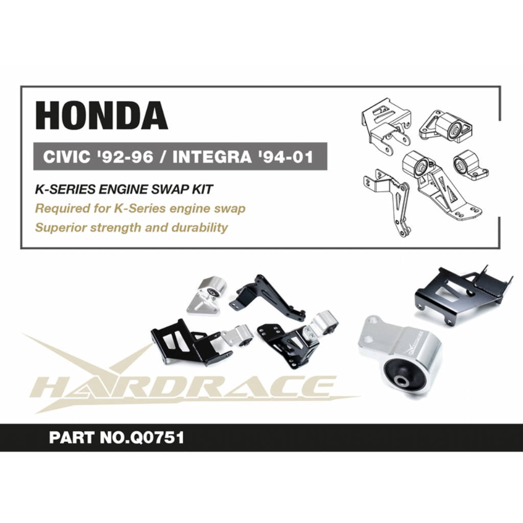 HARDRACE Q0751 Engine SWAP Kit - 5PCS / SET for HONDA CIVIC K-SERIES 92-95 / INTEGRA 94-01 Photo-2