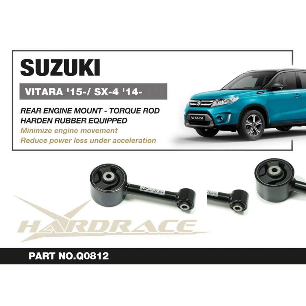 HARDRACE Q0812 Rear Engine Mount - TORQUE ROD (Harden Rubber) - 1PCS / SET for SUZUKI VITARA '15- / SX4 '14- Photo-2