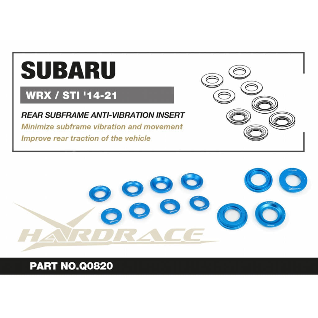 HARDRACE Q0820 Rear Subframe anti-vibration insert - 8PCS / SET for SUBARU WRX / STI '14-21 Photo-1