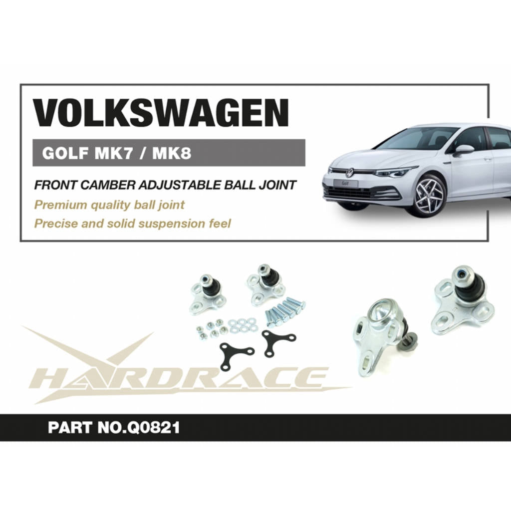 HARDRACE Q0821 Front Camber Adjustable Ball Joint, 2pcs for VW Golf R (MK8.5) 2024- / AUDI RS3 (8P / 8V / 8Y) 2006- Photo-1