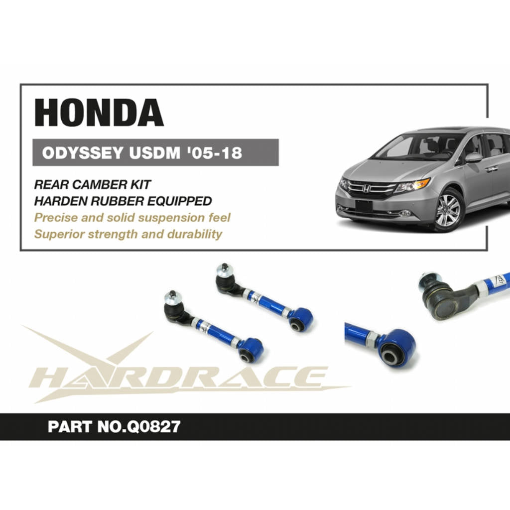HARDRACE Q0827 Rear Upper Camber Kit (Harden Rubber) - 2PCS / SET for HONDA ODYSSEY USDM '05-11 / '11-18 Photo-1
