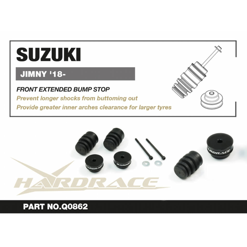 HARDRACE Q0862 Front EXTENDED BUMP STOP - 4PCS / SET for SUZUKI JIMNY '18- Photo-1