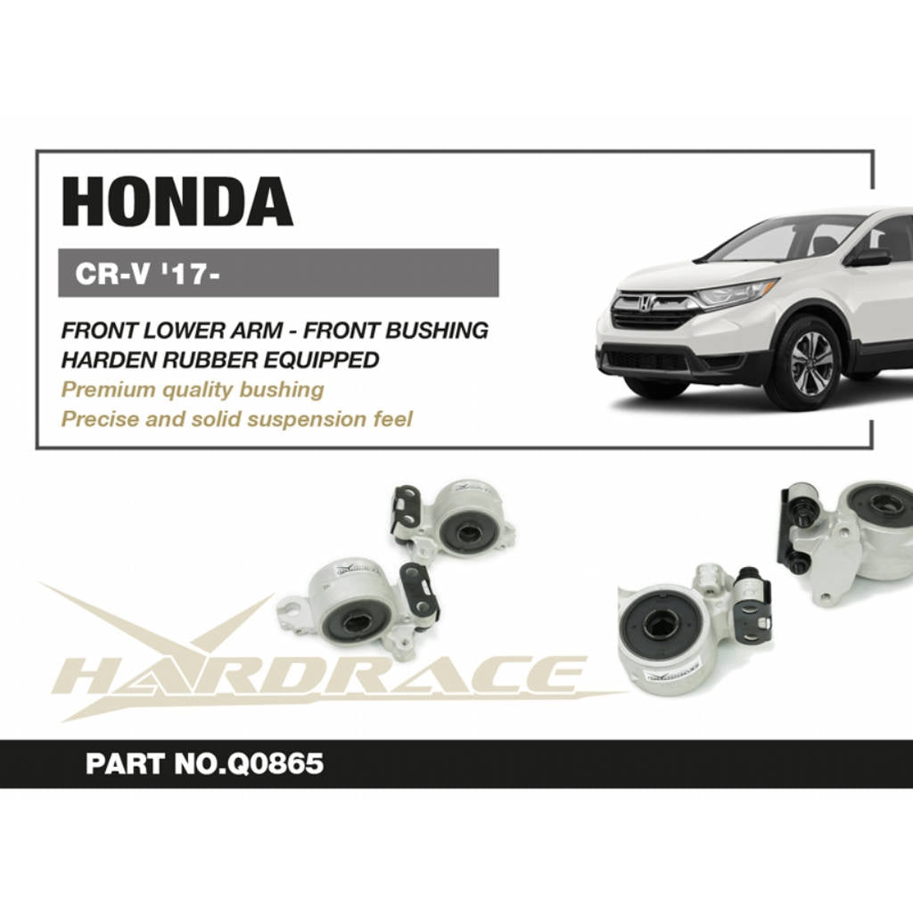 HARDRACE Q0865 Front Lower Arm -Rear COMPLIANCE Bushing Kit (Harden Rubber) - 2PCS / SET for HONDA CR-V '17 Photo-1
