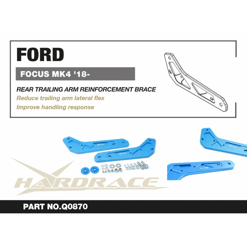 HARDRACE Q0870 Rear Trailing Arm REINFORCEMENT Brace - 2PCS / SET for MULTI-LINK Rear AXLE for FORD FOCUS MK4 '19- Photo-2