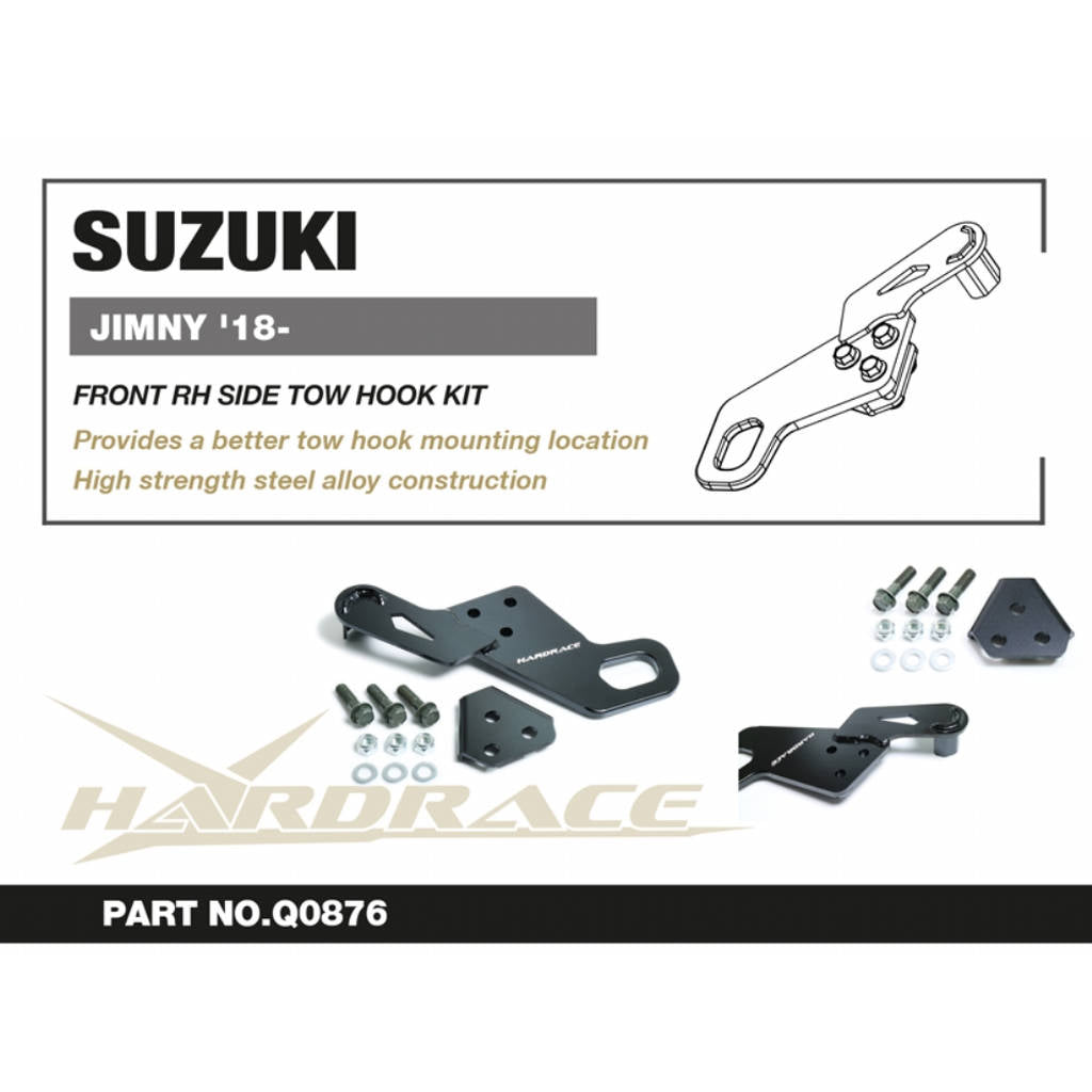 HARDRACE Q0876 Front RH SIDE TOW HOOK Kit - 1PCS / SET for SUZUKI JIMNY LHD '18- Photo-2