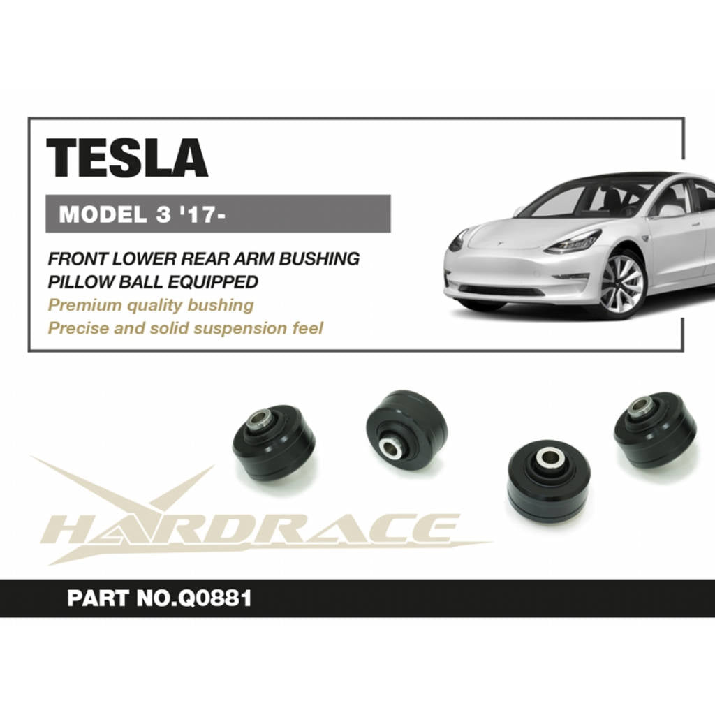 HARDRACE Q0881 Front Lower Rear Arm Bushing (Pillow Ball) - 2PCS / SET for TESLA MODEL 3 '17- Photo-1