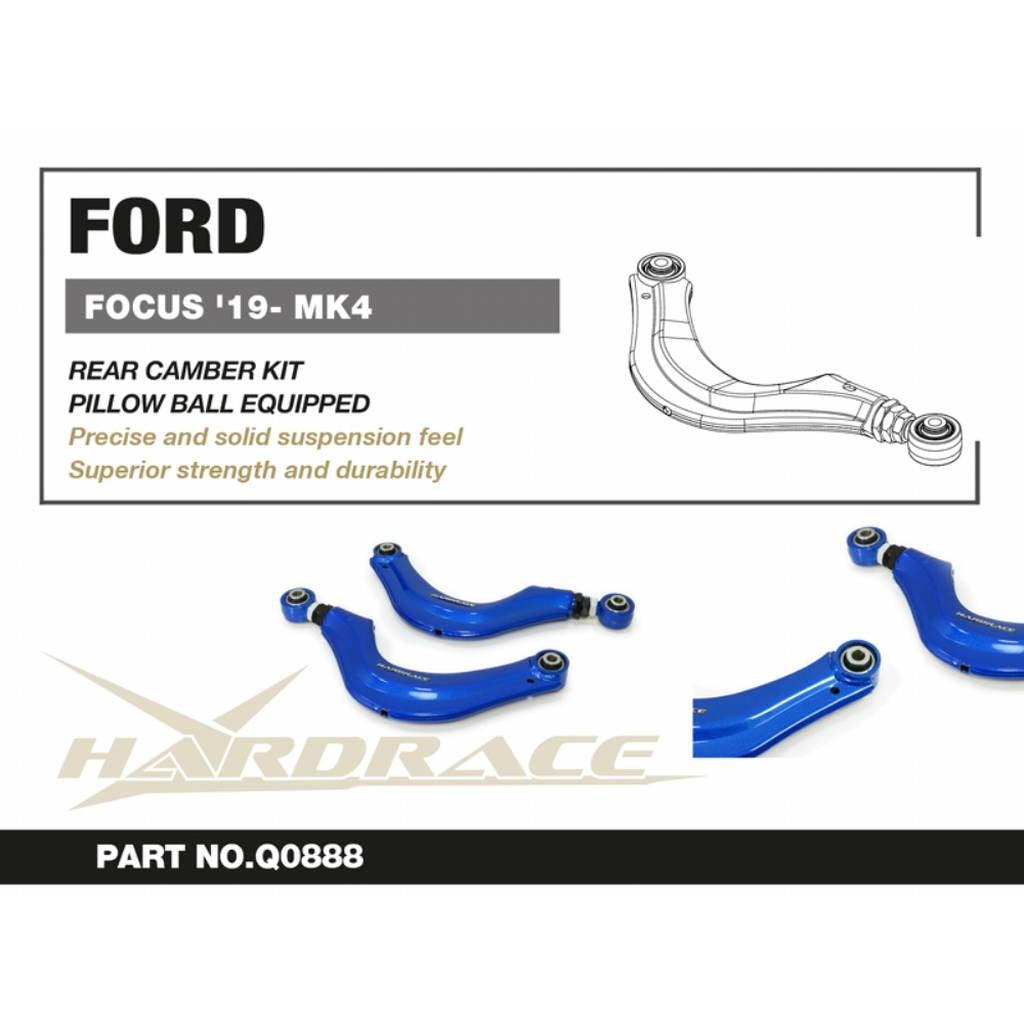 HARDRACE Q0888 Rear Camber Kit (Pillow Ball) - 2PCS / SET for FORD FOCUS '19- Photo-1
