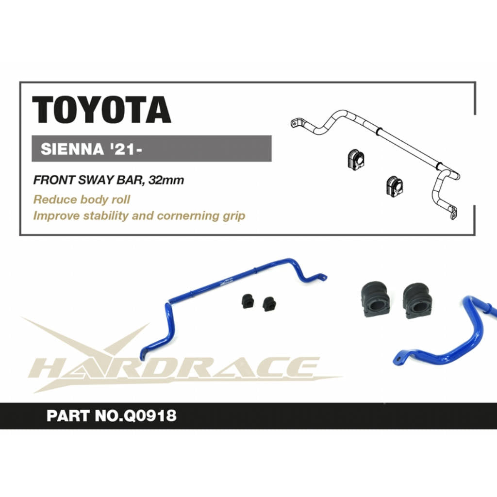 HARDRACE Q0918 Front Sway Bar, 32mm - 3PCS / SET for TOYOTA SIENNA '21- Photo-1