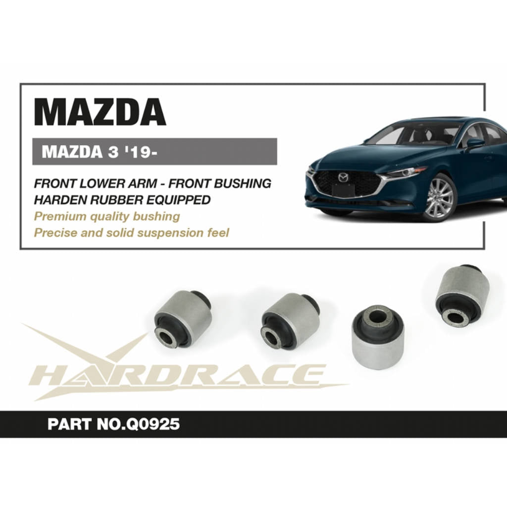 HARDRACE Q0925 Front Lower Arm -Front Bushing (Harden Rubber) - 2PCS / SET for MAZDA3 BP '19- Photo-1