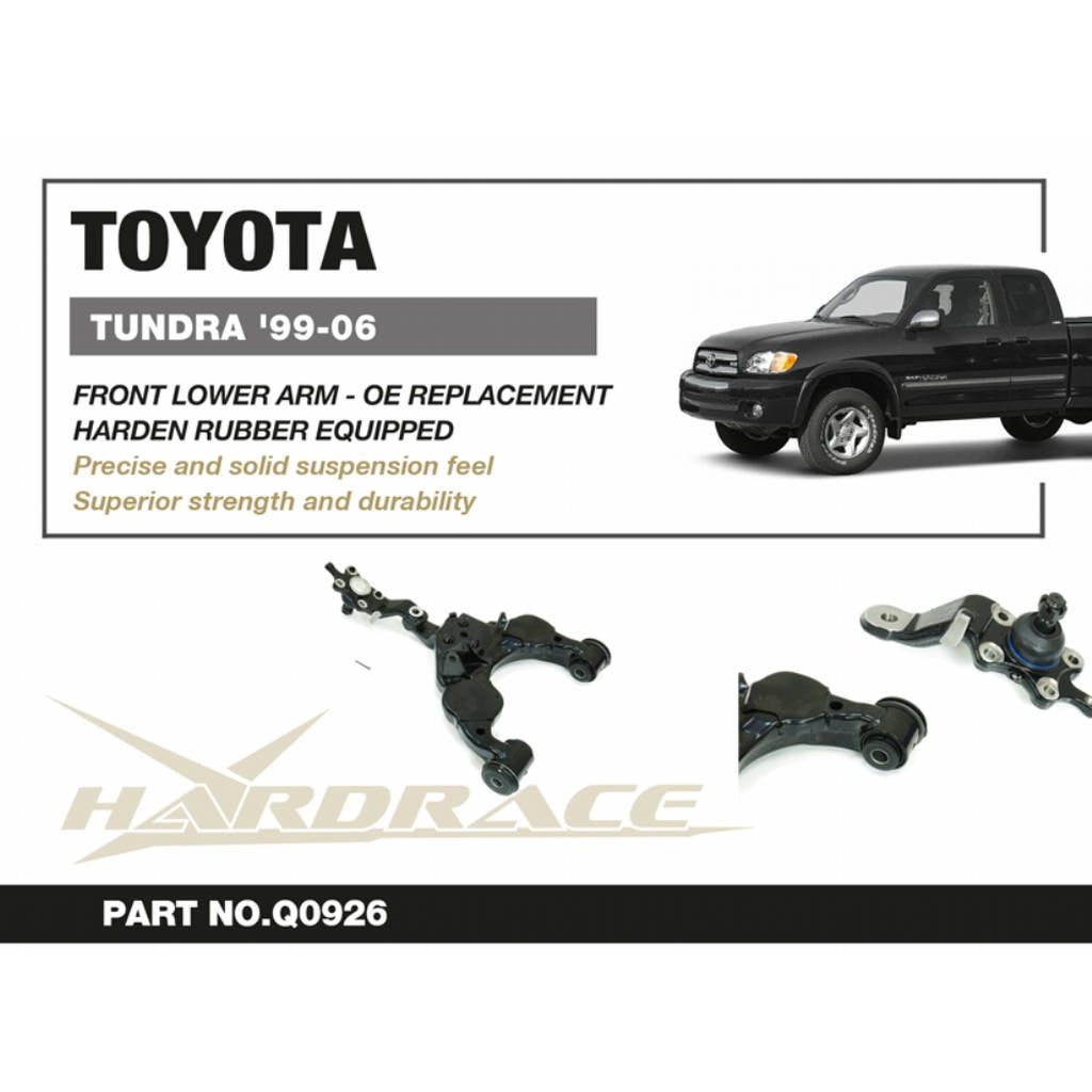 HARDRACE Q0926 Front Lower Arm - OE Replacement (Harden Rubber) - 2PCS / SET W / Ball Joint for TOYOTA TUNDRA '99-06 / SEQUOIA '00-07 Photo-1