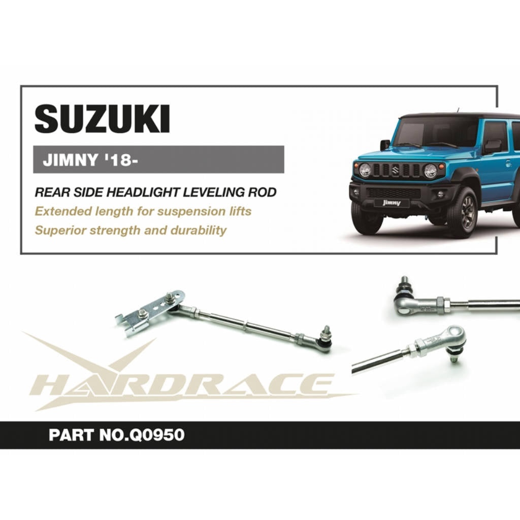 HARDRACE Q0950 Rear SIDE HEADLIGHT LEVELING ROD & BRACKET - 1PCS / SET for SUZUKI JIMNY '18- Photo-1