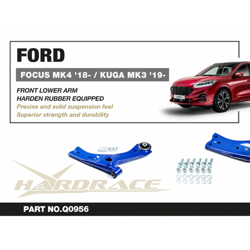 HARDRACE Q0956 Front Lower Arm ASSY (Harden Rubber) - 2PCS / SET for FORD FOCUS MK4 '18- / KUGA MK3 '19- Photo-1