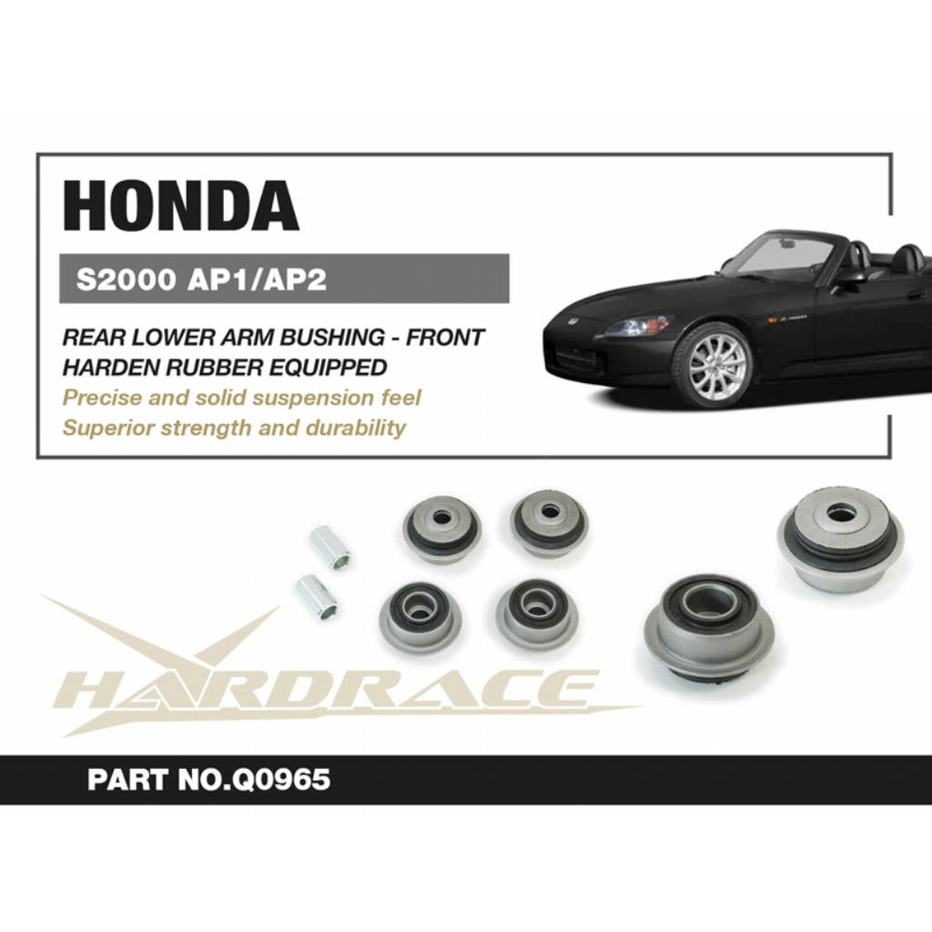 HARDRACE Q0965 Rear Lower Arm Bushing -Front BODYSIDE (Harden Rubber) - 6PCS / SET for HONDA S2000 '99-09 Photo-1