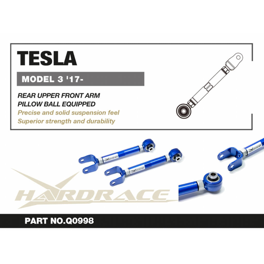 HARDRACE Q0998 Rear Upper Front Arm (Pillow Ball) - 2PCS / SET for TESLA MODEL 3 '17- Photo-1