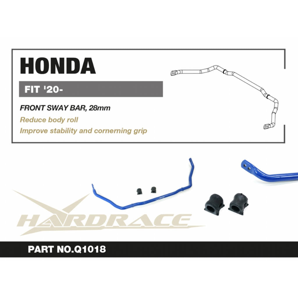 HARDRACE Q1018 Front Sway Bar, 28mm - 3PCS / SET for HONDA FIT '20- GR Photo-2