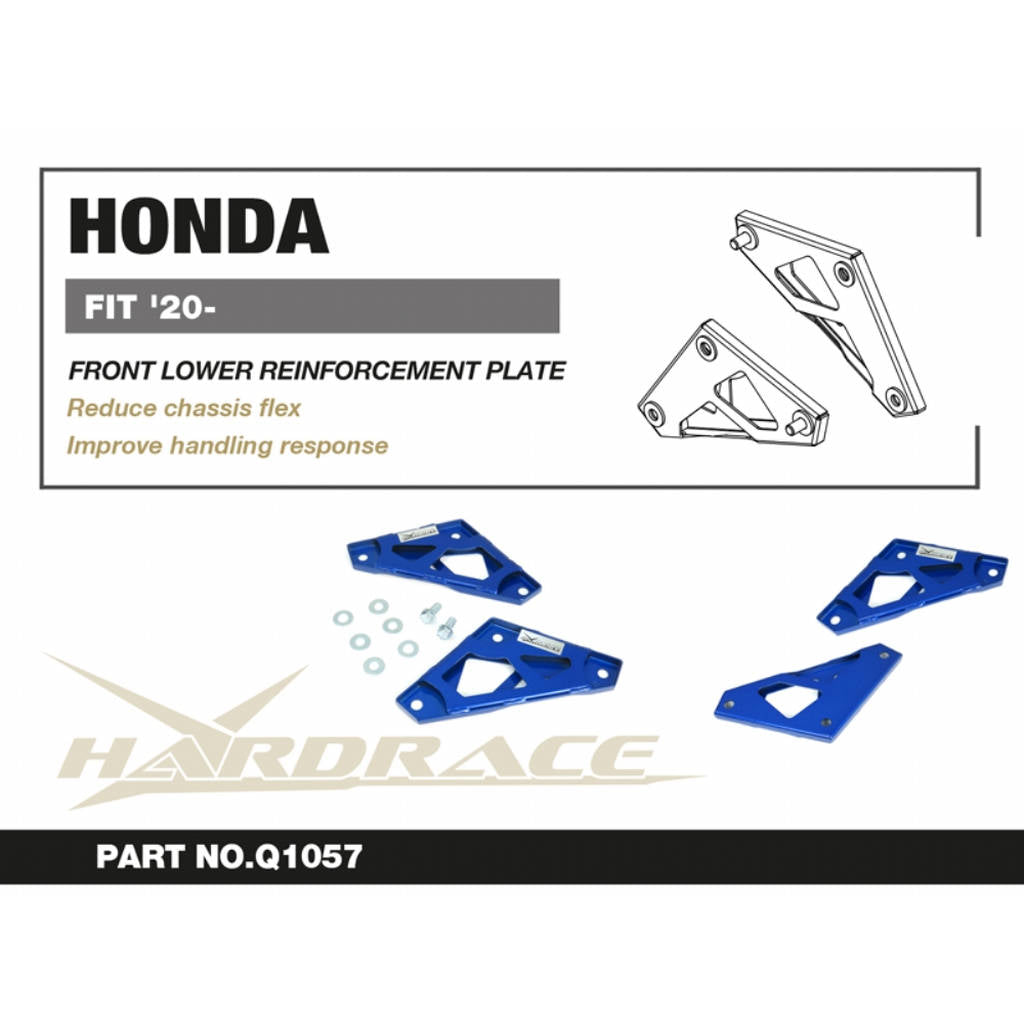 HARDRACE Q1057 Front Lower REINFORCEMENT PLATE - 2PCS / SET for HONDA FIT GR '20- Photo-2