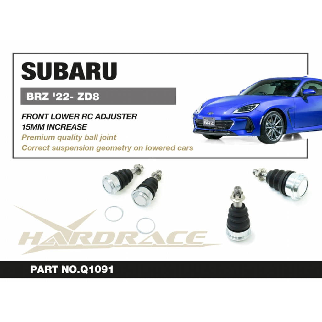 HARDRACE Q1091 Front Lower RC ADJUSTER - 2PCS / SET INCREASE 15MM for SUBARU BRZ '22- Photo-1