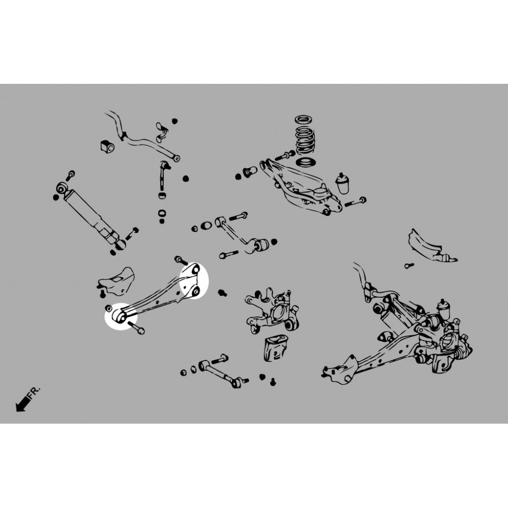HARDRACE Q1092 Rear Trailing Arm Bushing Kit (Harden Rubber) - 6PCS / SET for TOYOTA RAV4 '06-18 / HARRIER '13-20 / LEXUS NX '14-21 Photo-5