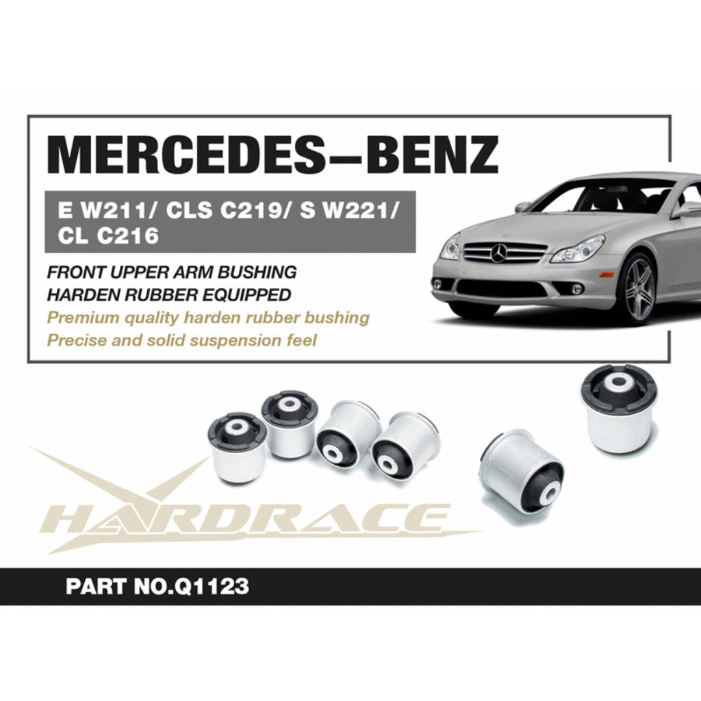 HARDRACE Q1123 Front Upper Arm Bushing (Harden Rubber) - 4PCS / SET for M-BENZ E W211 / CLS C219 / S W221 / CL C216 Photo-1