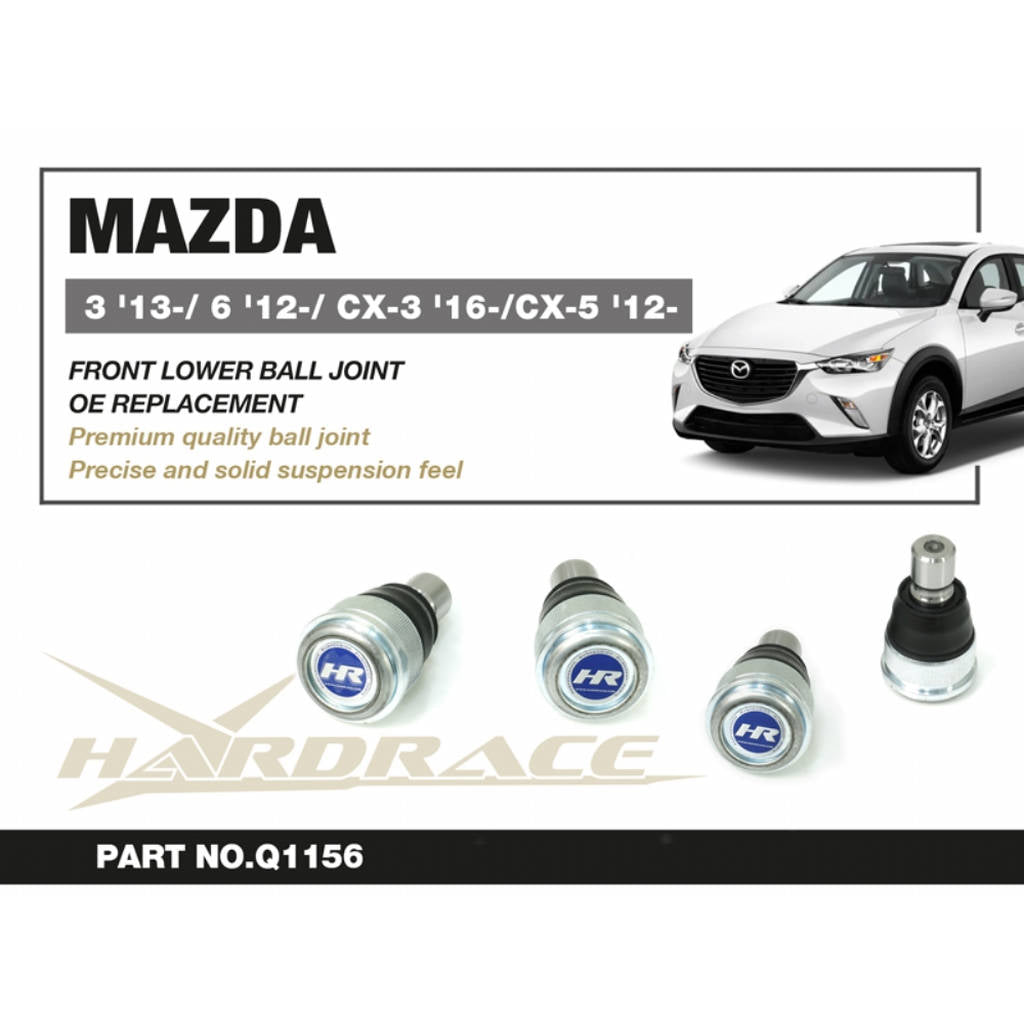 HARDRACE Q1156 Front Lower Arm BALL JOIN Toe Replacement - 2PCS / SET for MAZDA 3 '13- / 6 '12- / CX-3 '16- / CX-5 '12- Photo-1