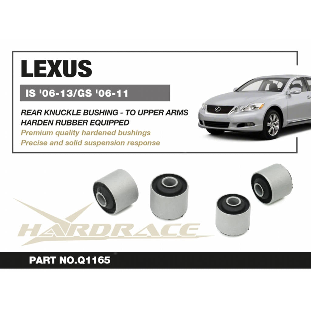 HARDRACE Q1165 Rear Knuckle Bushing - TO Upper ARMS (Harden Rubber) - 2PCS / SET for LEXUS IS '06-13 / GS '06-11 Photo-1