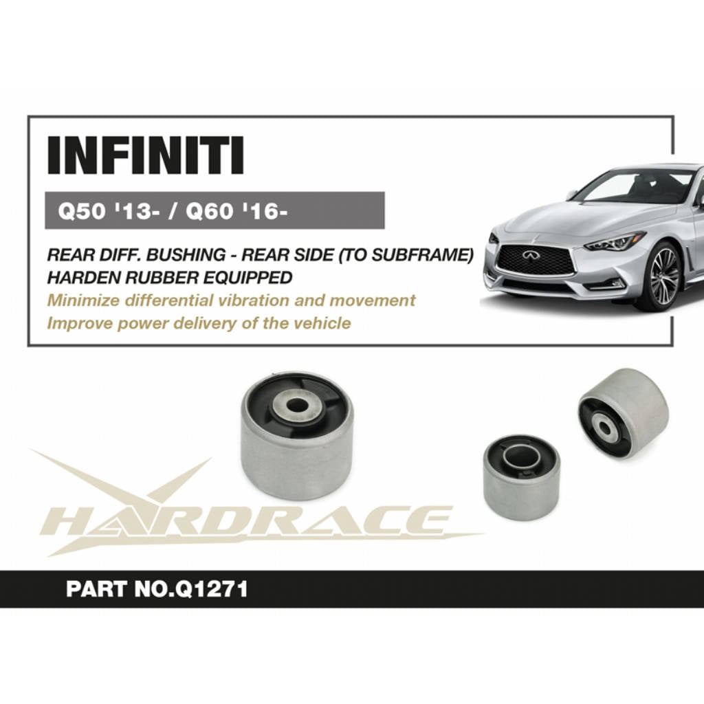 HARDRACE Q1271 Rear DIFF.BUSH -Rear SIDE (TO SUBFRAME) - 1PC / SET for INFINITI Q50 '13- / Q60 '16- Photo-1