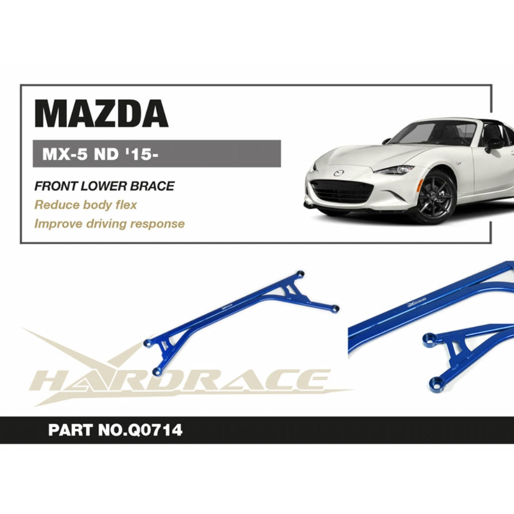 HARDRACE Q0714 Front Lower Brace - 1PCS / SET for MT ONLY for MAZDA MIATA / MX-5 ND '15- Photo-2