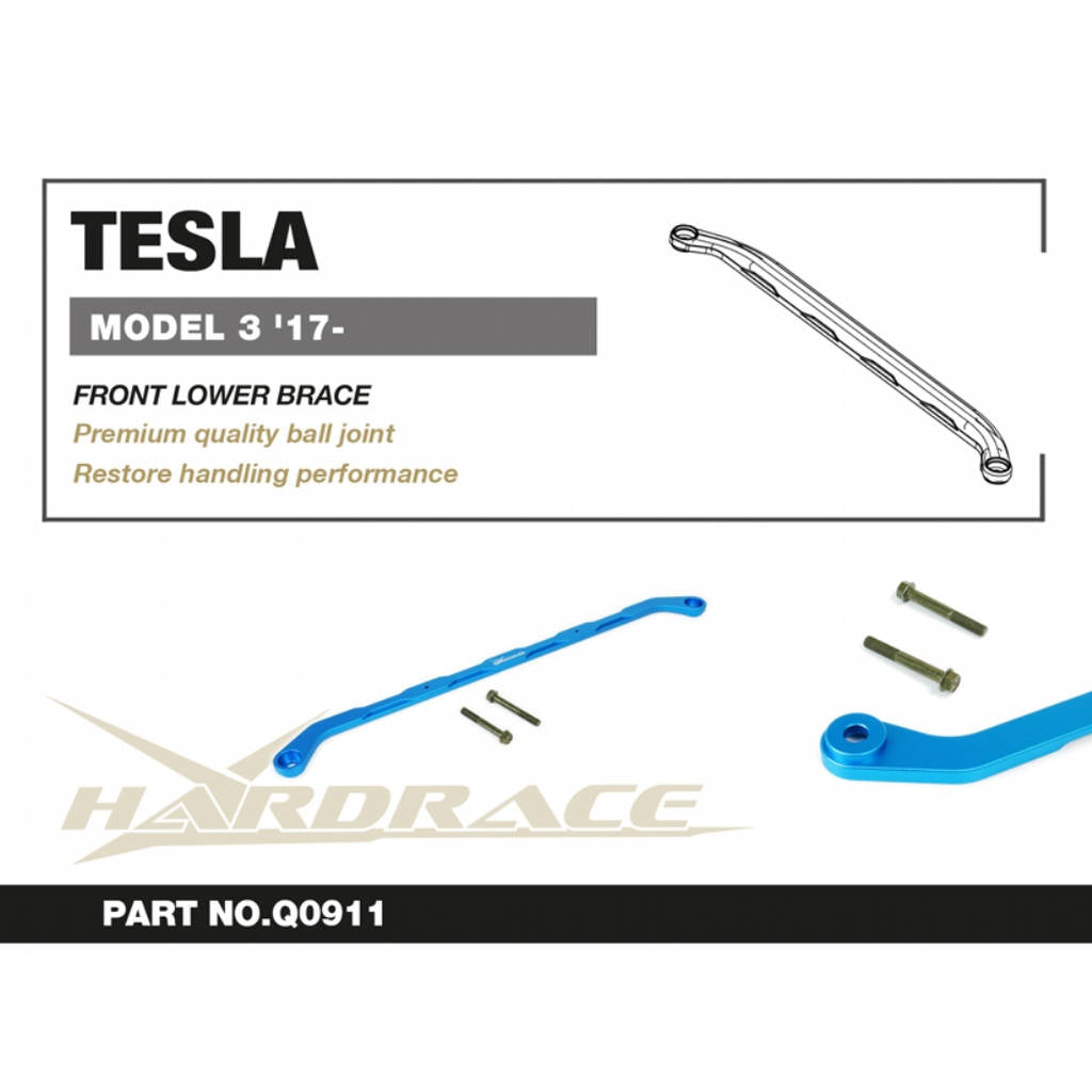 HARDRACE Q0911 Front Lower Brace - 1PCS / SET for TESLA MODEL 3 '17- Photo-2