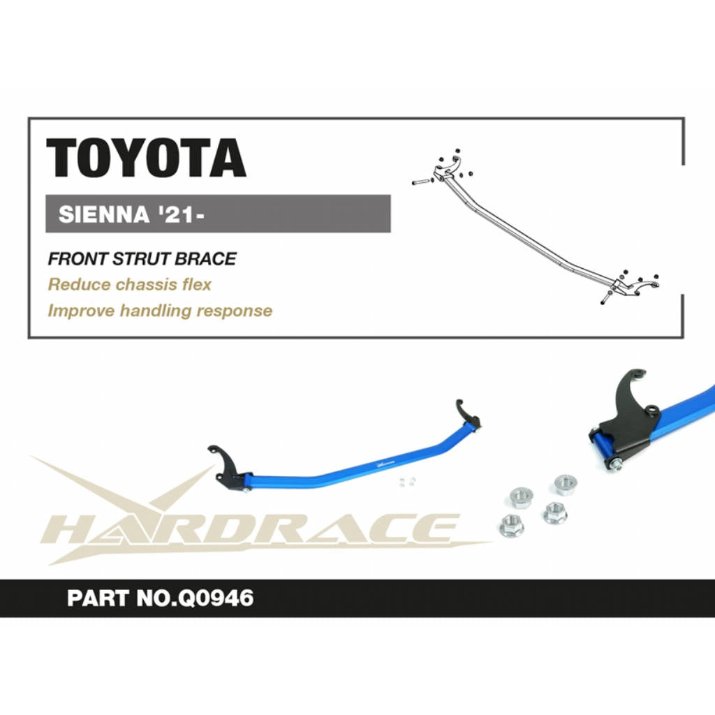 HARDRACE Q0946 Front STRUT Brace - 1PCS / SET for TOYOTA SIENNA '21- Photo-2