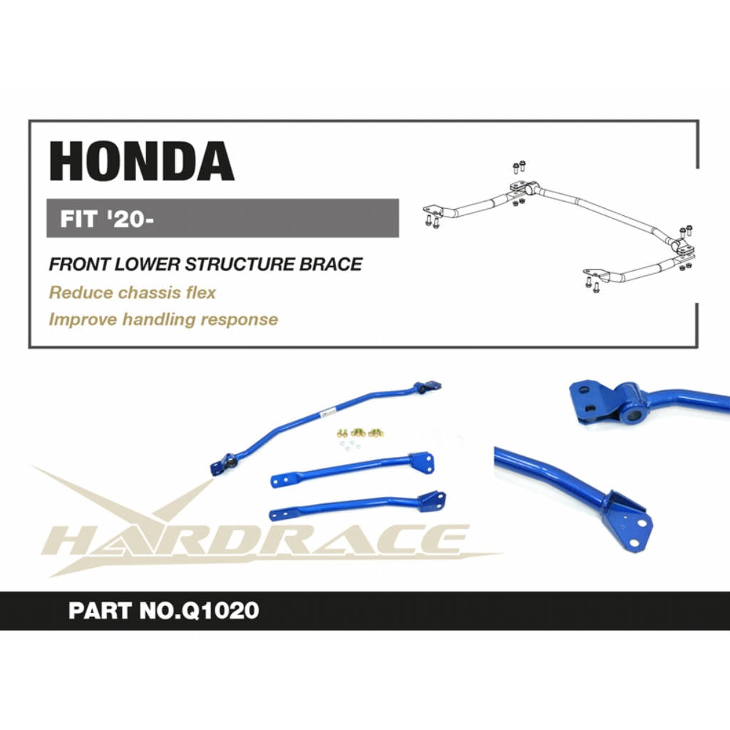 HARDRACE Q1020 Front Lower STRUCTURE Brace - 3PCS / SET for HONDA FIT '20- GR Photo-2