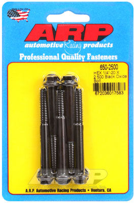 ARP 650-2500 SAE Bolt Kit 1/4-20 X 2.500 hex black oxide bolts Photo-0
