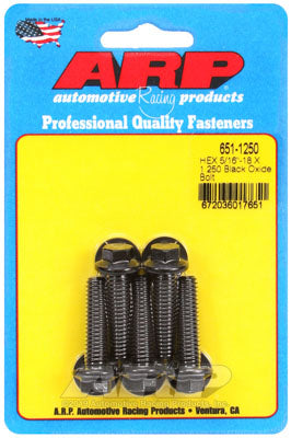 ARP 651-1250 SAE Bolt Kit 5/16-18 X 1.250 hex black oxide bolts Photo-0