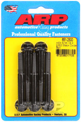 ARP 651-2500 SAE Bolt Kit 5/16-18 X 2.500 hex black oxide bolts Photo-0