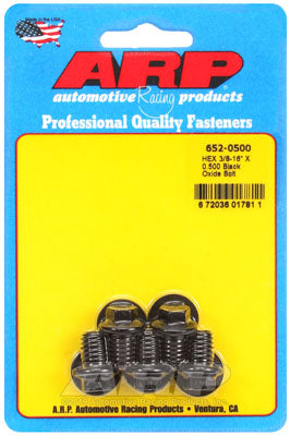 ARP 652-0500 SAE Bolt Kit 3/8-16 X 0.500 hex black oxide bolts Photo-0