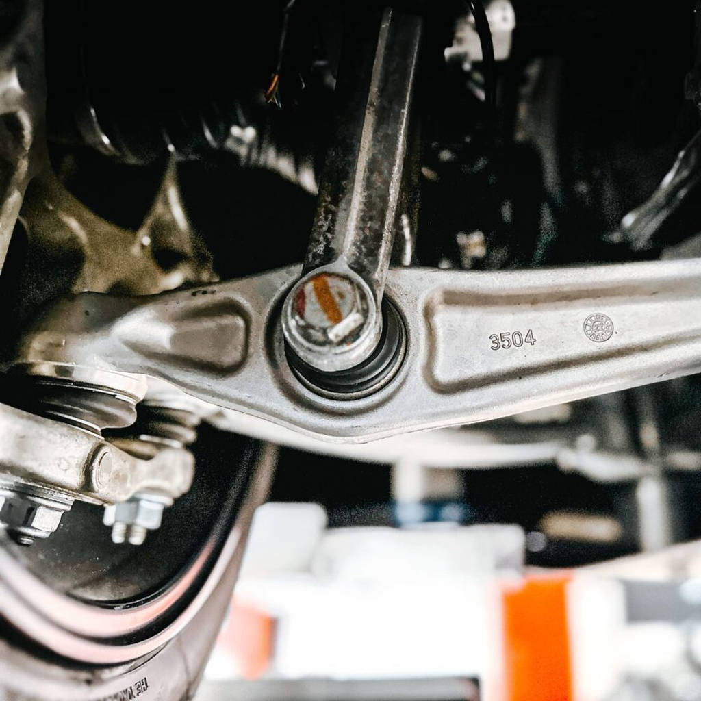 UNPLUGGED PERFORMANCE UP-MSMX-385-1.1 Front lower fore link control arms with spherical bushings left/right for TESLA Model S Plaid 2021+ Photo-1