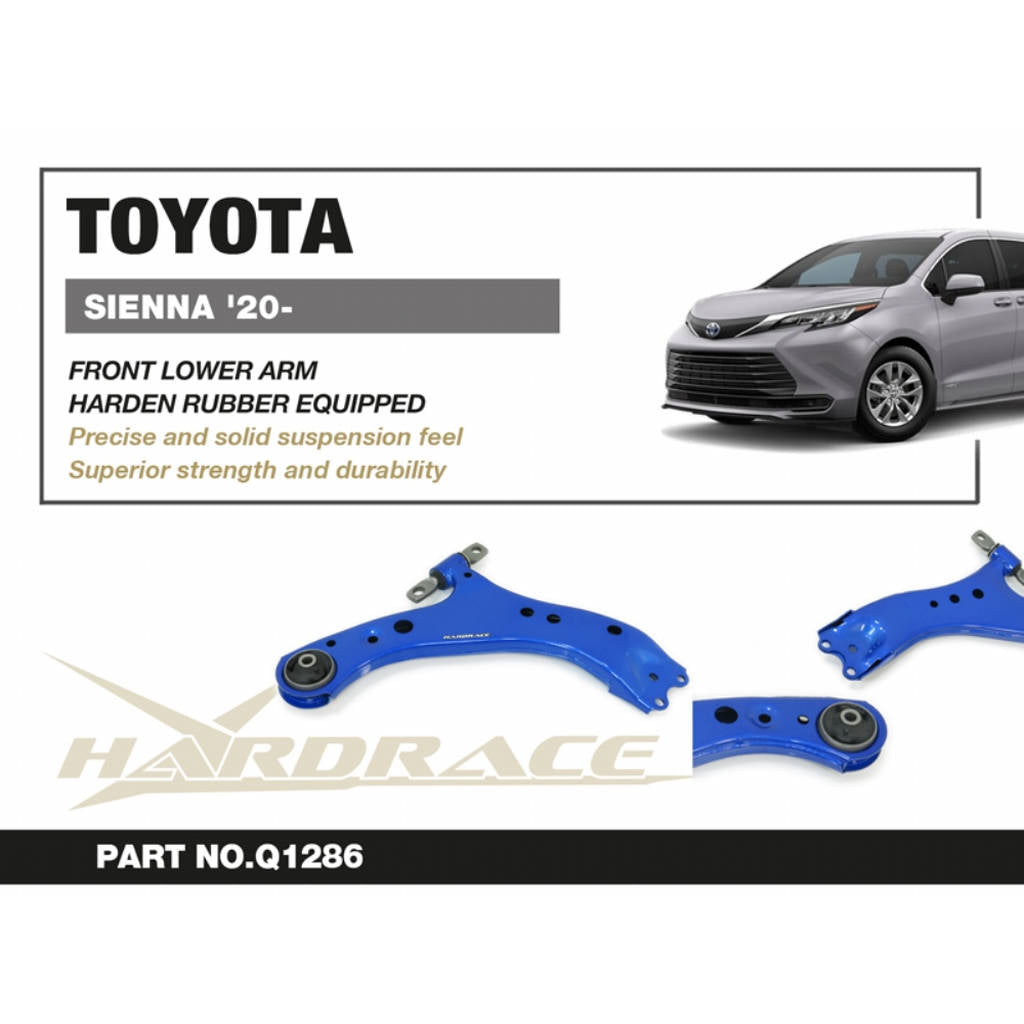 HARDRACE Q1286 Front lower arm (harden rubber) 2pcs/set for TOYOTA Sienna 2020+ Photo-1