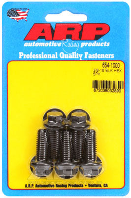 ARP 654-1000 SAE Bolt Kit 3/8-16 x 1.000 hex 7/16 wrenching black oxide bolts Photo-0