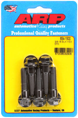 ARP 654-1500 SAE Bolt Kit 3/8-16 x 1.500 hex 7/16 wrenching black oxide bolts Photo-0