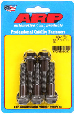 ARP 654-1750 SAE Bolt Kit 3/8-16 x 1.750 hex 7/16 wrenching black oxide bolts Photo-0