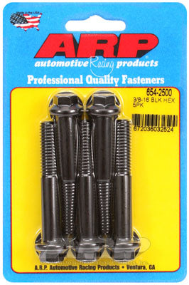 ARP 654-2500 SAE Bolt Kit 3/8-16 x 2.500 hex 7/16 wrenching black oxide bolts Photo-0