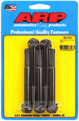 ARP 654-3500 SAE Bolt Kit 3/8-16 x 3.500 hex 7/16 wrenching black oxide bolts Photo-0