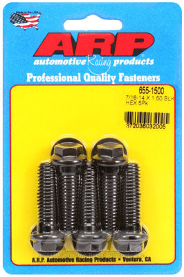 ARP 655-1500 SAE Bolt Kit 7/16-14 X 1.500 hex 1/2 wrenching black oxide bolts Photo-0