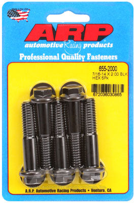 ARP 655-2000 SAE Bolt Kit 7/16-14 X 2.000 hex 1/2 wrenching black oxide bolts Photo-0