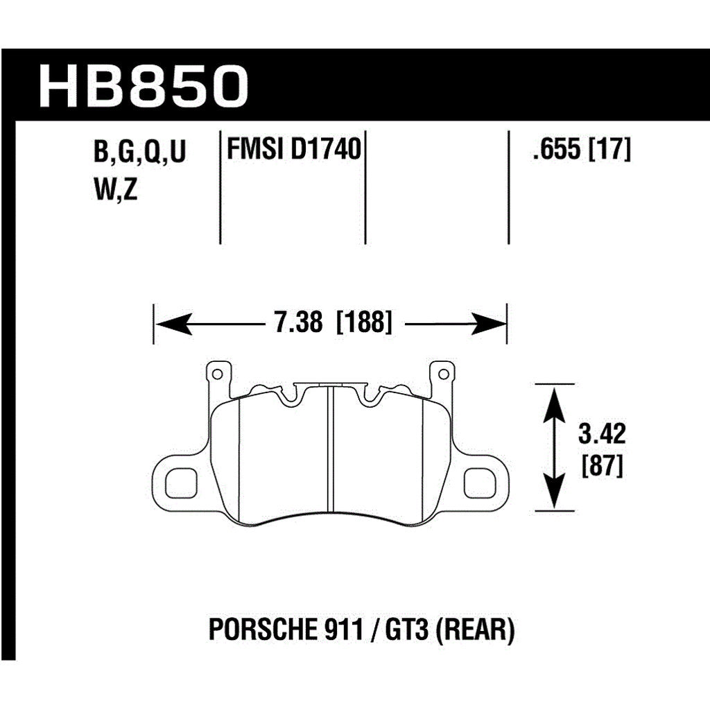 HAWK HB850D.655 Motorsports brake pads ER-1 Endurance Racing Photo-2