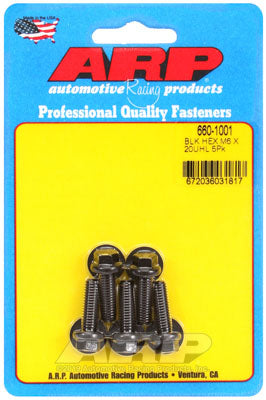 ARP 660-1001 Metric Thread Bolt Kit M6 x 1.00 x 20 hex black oxide bolts Photo-0