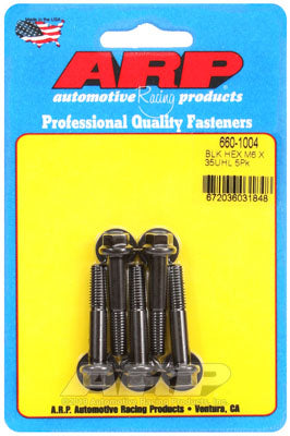 ARP 660-1004 Metric Thread Bolt Kit M6 x 1.00 x 35 hex black oxide bolts Photo-0