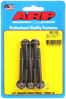 ARP 660-1008 Metric Thread Bolt Kit M6 x 1.00 x 55 hex black oxide bolts Photo-0