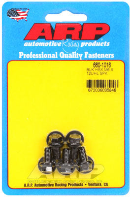 ARP 660-1016 Metric Thread Bolt Kit M6 x 1.00 x 12 hex black oxide bolts Photo-0
