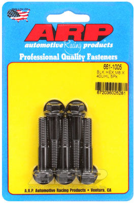 ARP 661-1005 Metric Thread Bolt Kit M8 x 1.25 x 40mm hex black oxide bolts Photo-0