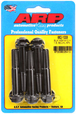 ARP 662-1008 Metric Thread Bolt Kit M10 x 1.50 x 60 hex black oxide bolts Photo-0